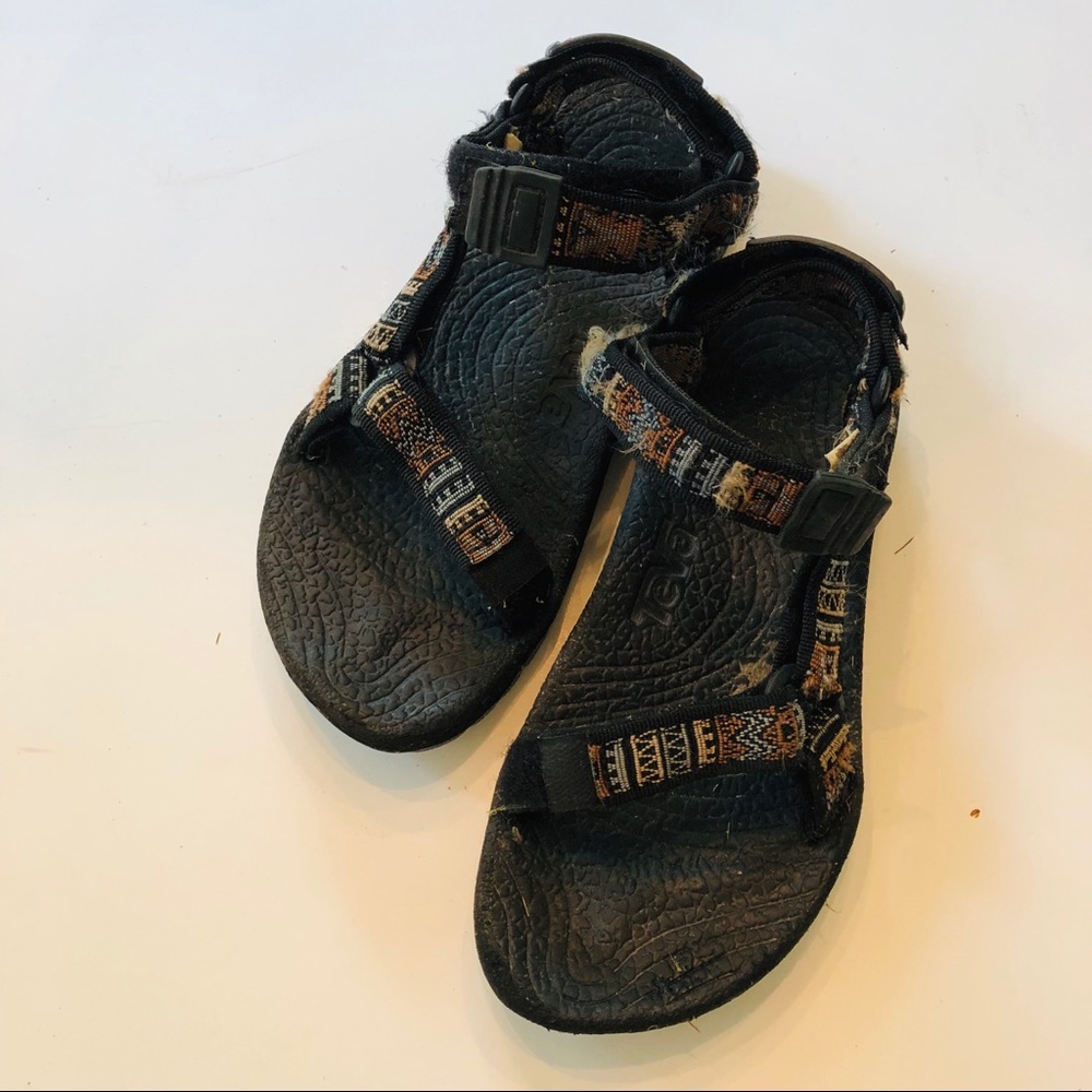 Teva Hiking Orange Blue Strip Sandals